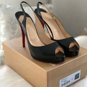 Christian Louboutin slingback pump. Size 41/Style Prive 120 kid/ heel 5”